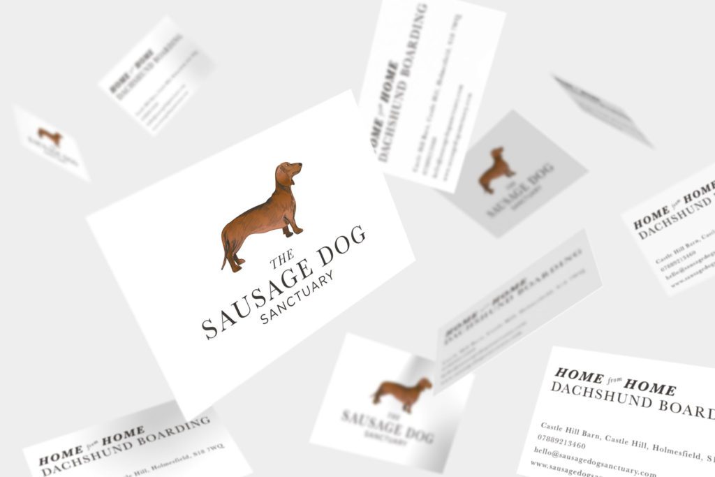 the sausage dog sanctuary business cards